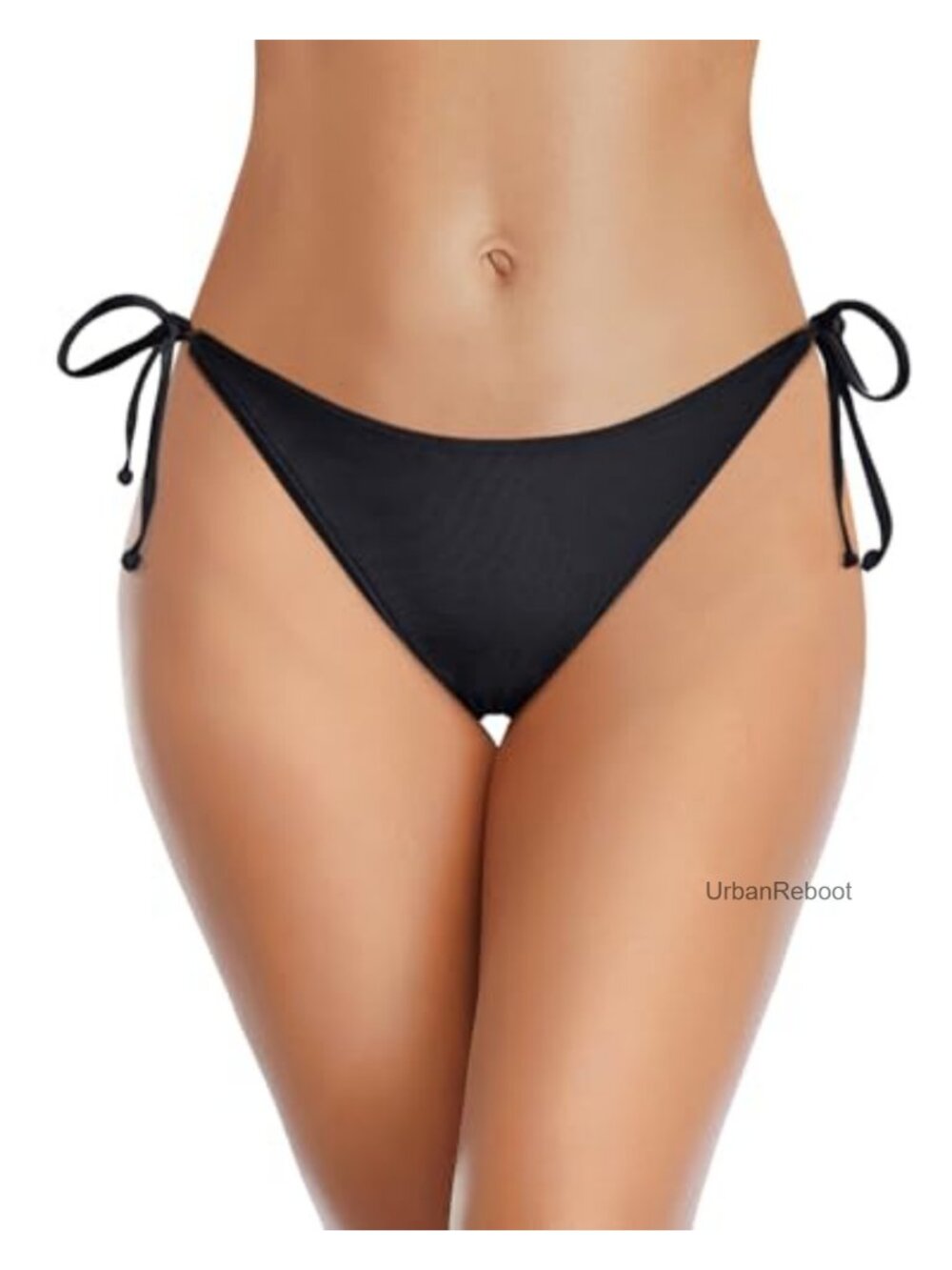 Women's String Bikini Bottoms Low Waist Adjustable Side Ties Swimwear